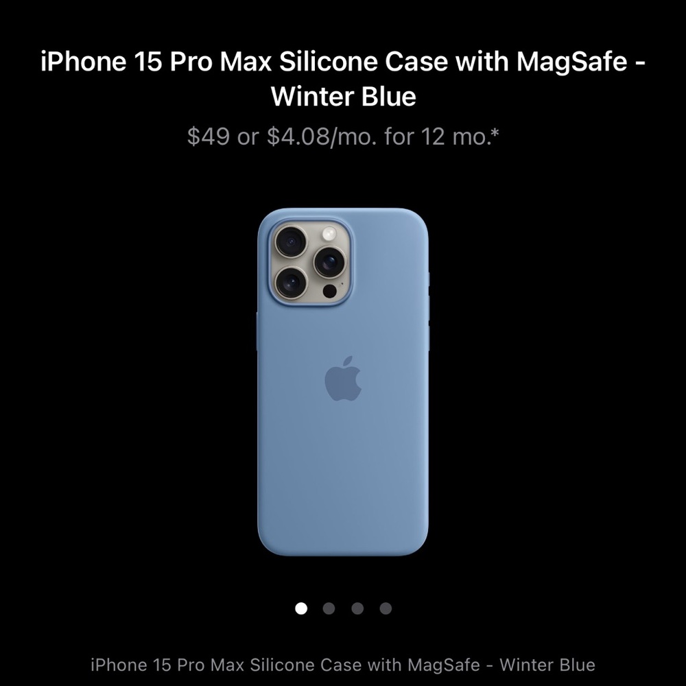iPhone 15 Pro Max Silicone Case Winter Blue